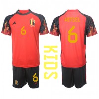 Camisa de Futebol Bélgica Axel Witsel #6 Equipamento Principal Infantil Mundo 2022 Manga Curta (+ Calças curtas)